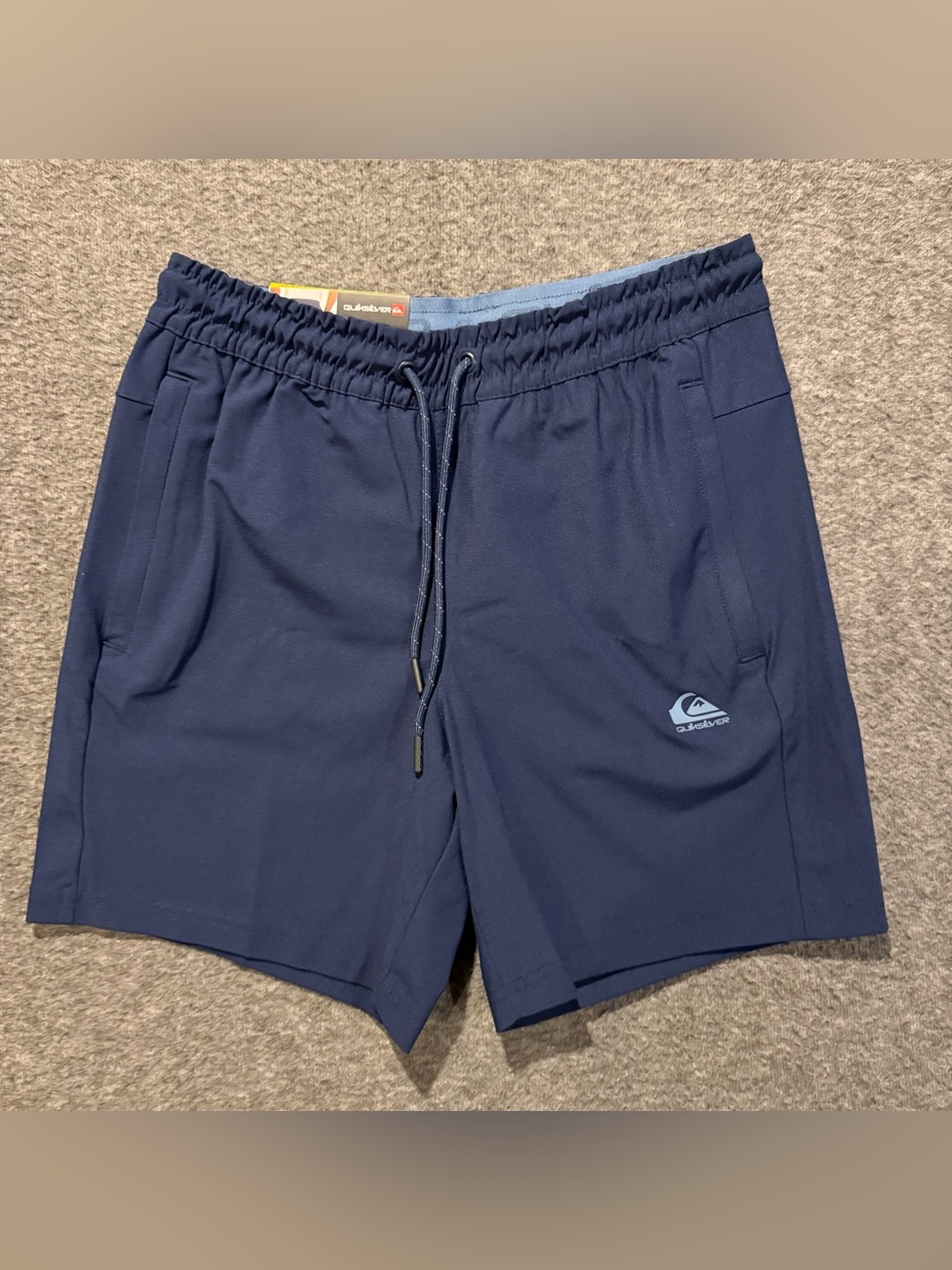Quicksilver Active Shorts Mens S Navy Blue 7" Stretch Wicking Comfort Waist NWT